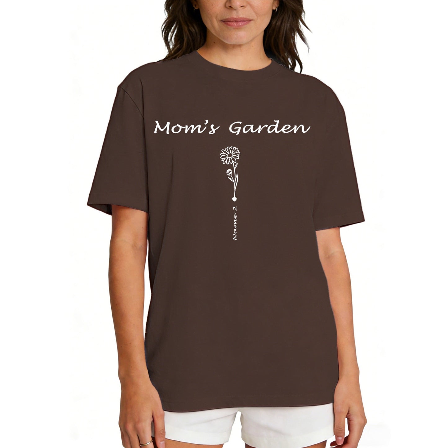 Custom Name Garden Flower T Shirt for Mom 1-5 Names