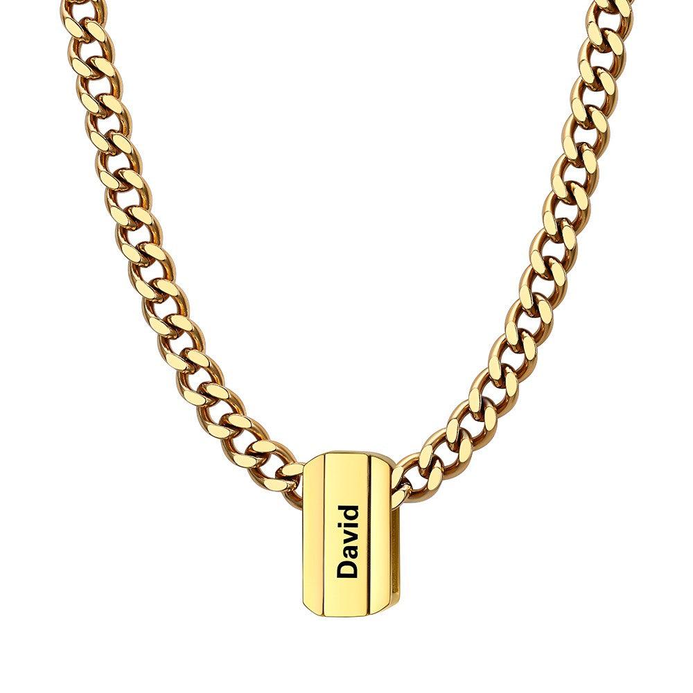 1 Name Charm Necklace Gold Plated