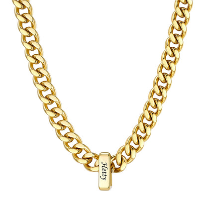 1 Name Cuban Link Necklace Gold 9MM