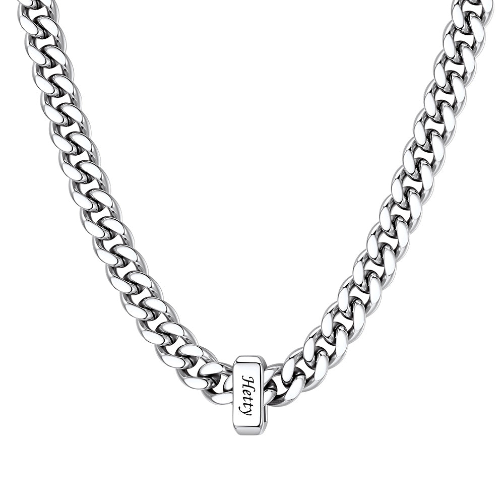 1 Name Cuban Link Necklace Steel 7MM