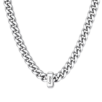 1 Name Cuban Link Necklace Steel 7MM