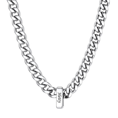 1 Name Cuban Link Necklace Steel 9MM