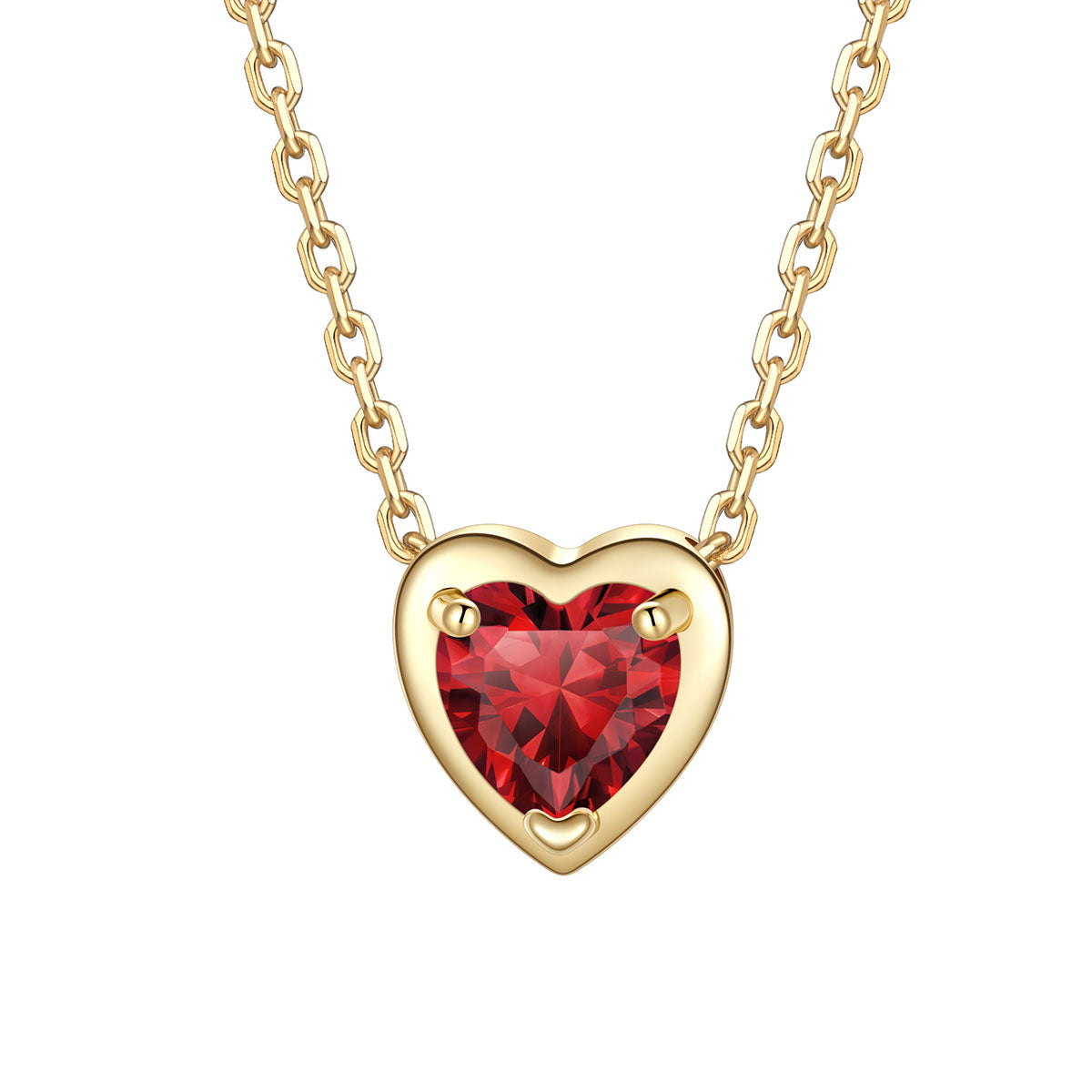 Heart January Birthstone Necklace on a white background