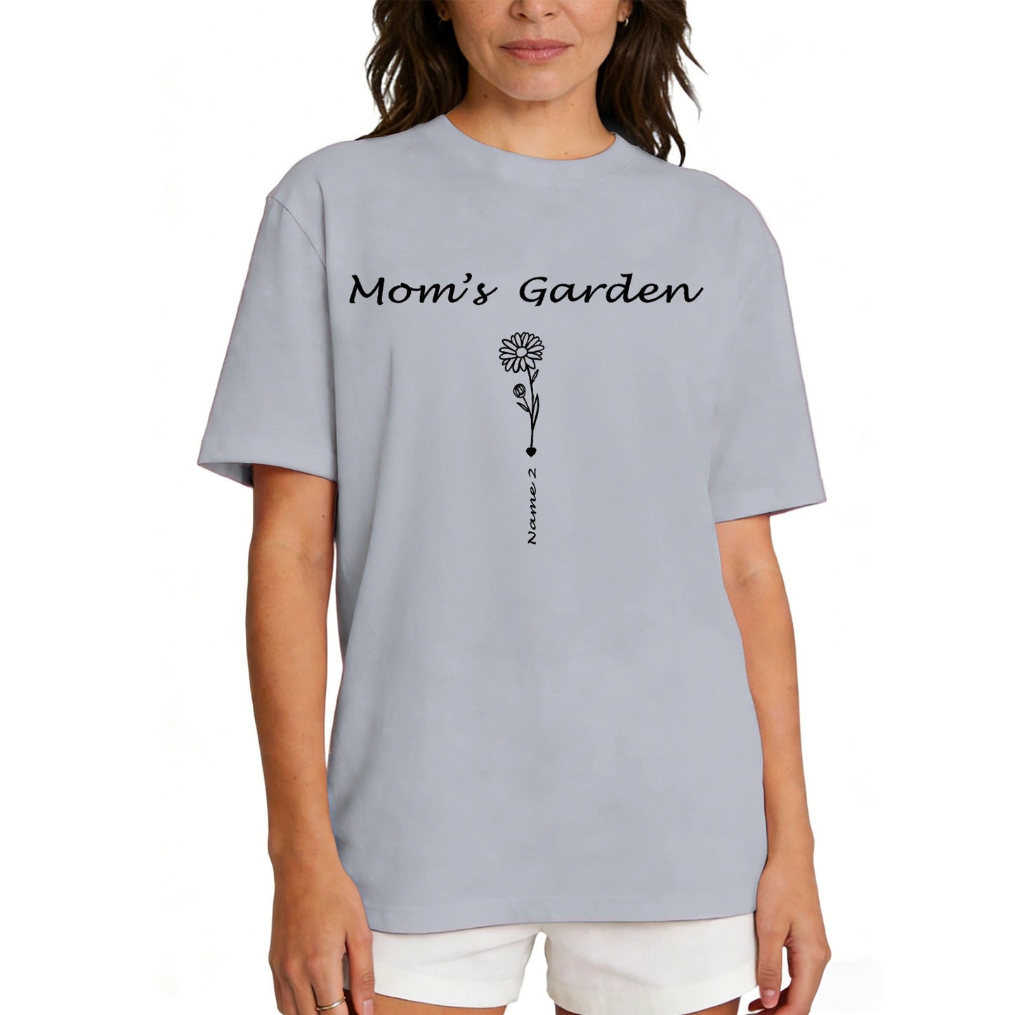 Custom Name Garden Flower T Shirt for Mom 1-5 Names