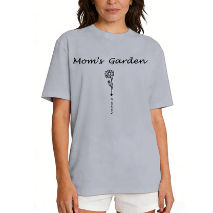 Custom Name Garden Flower T Shirt for Mom 1-5 Names