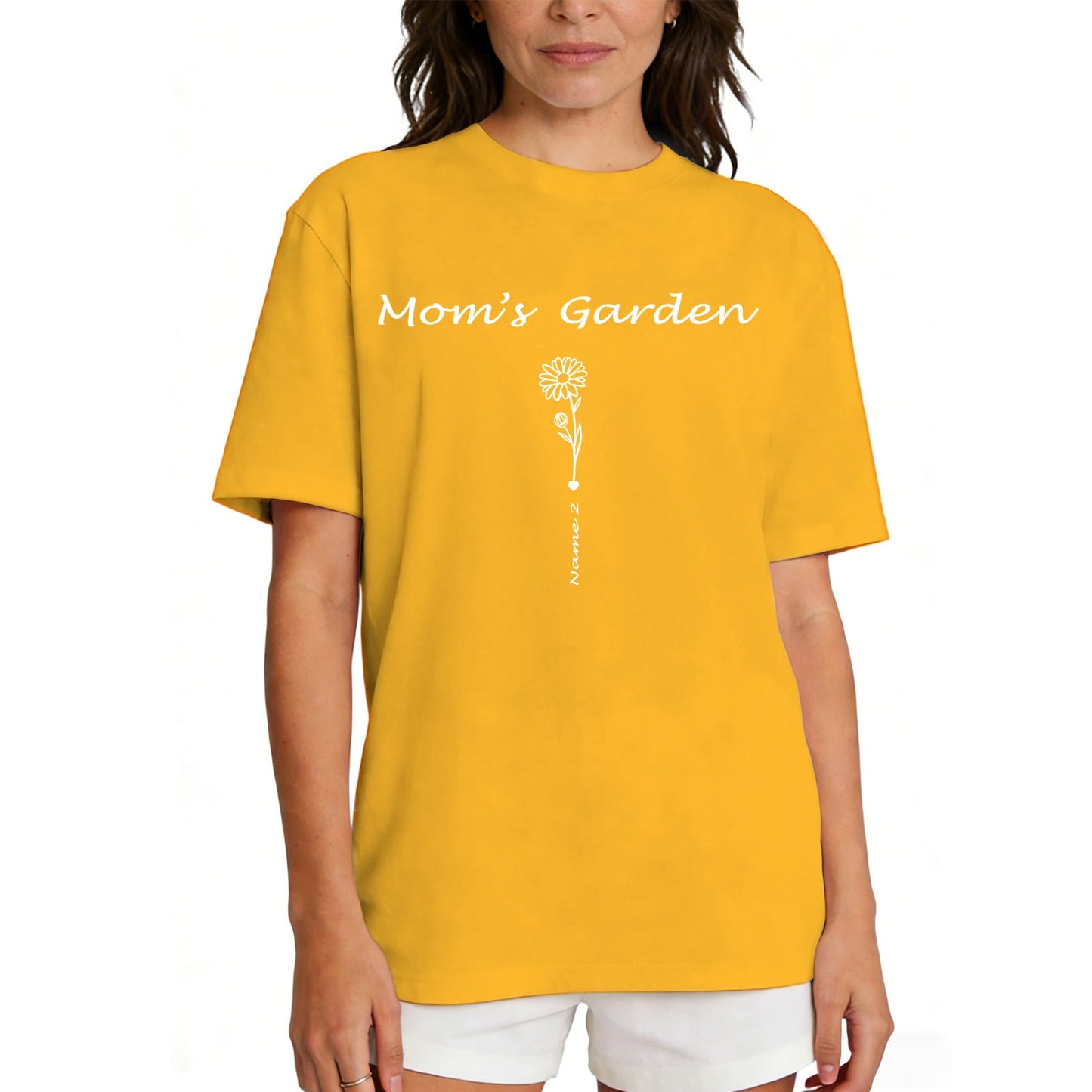 Custom Name Garden Flower T Shirt for Mom 1-5 Names