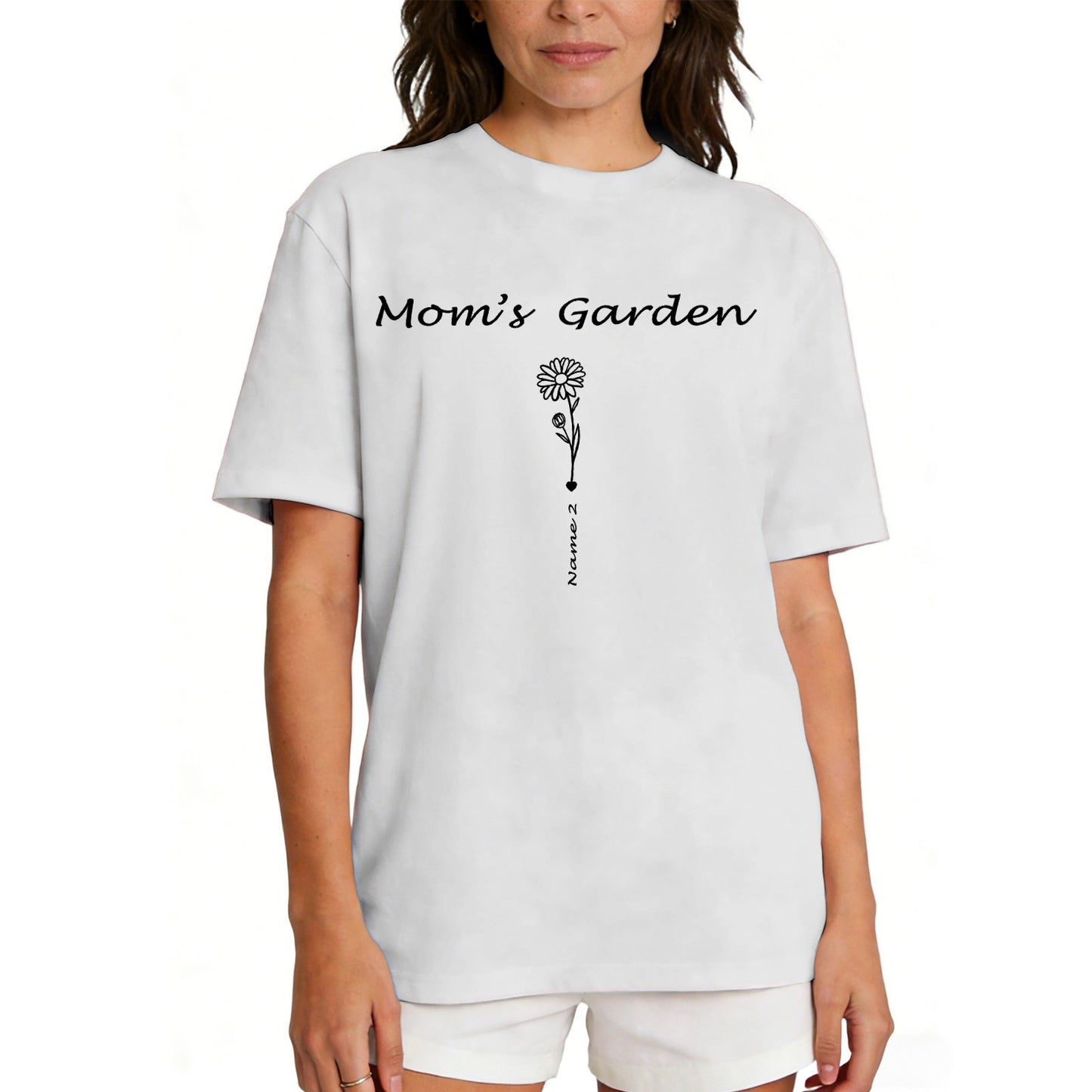 Custom Name Garden Flower T Shirt for Mom 1-5 Names
