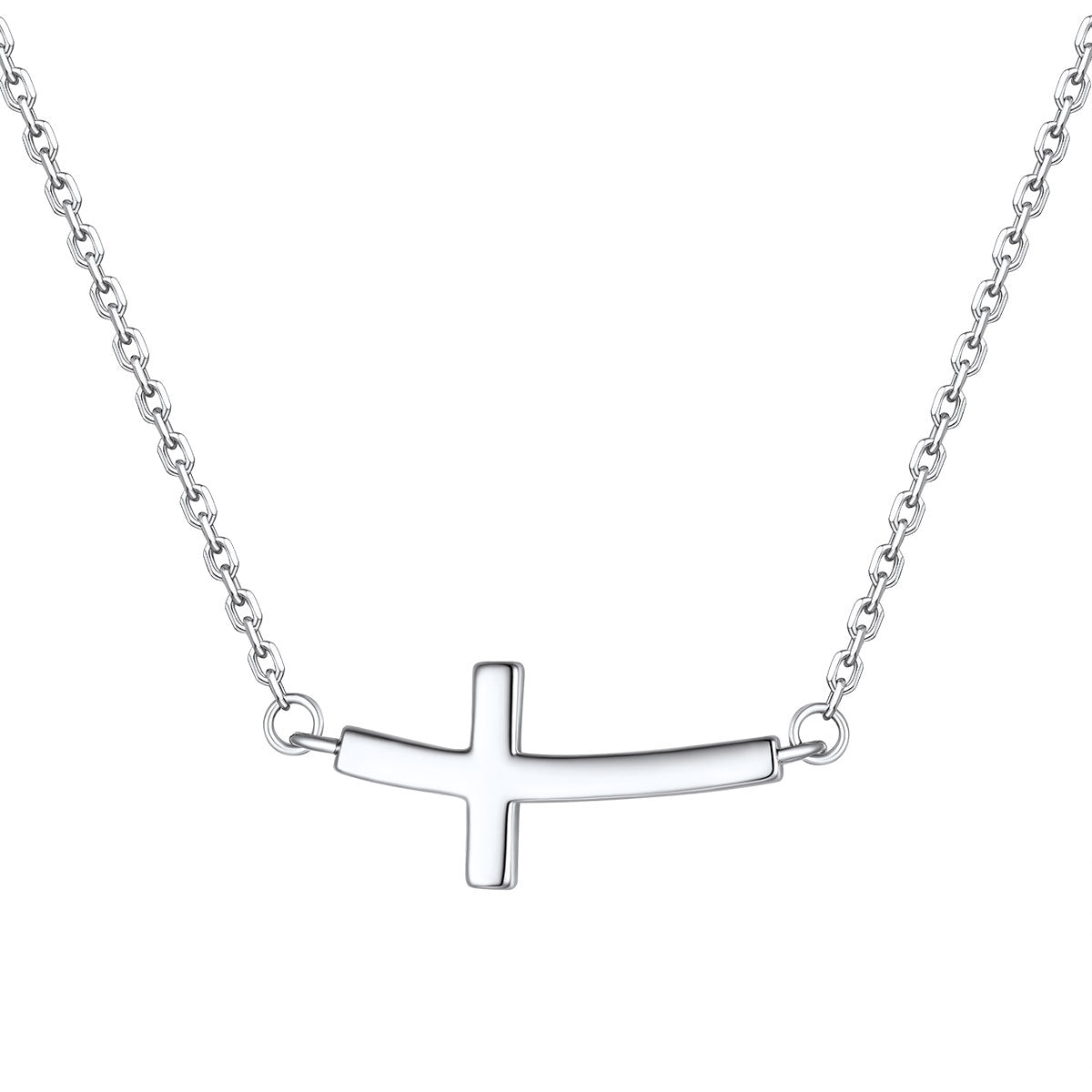 Concise Sideways Cross Necklace for Women