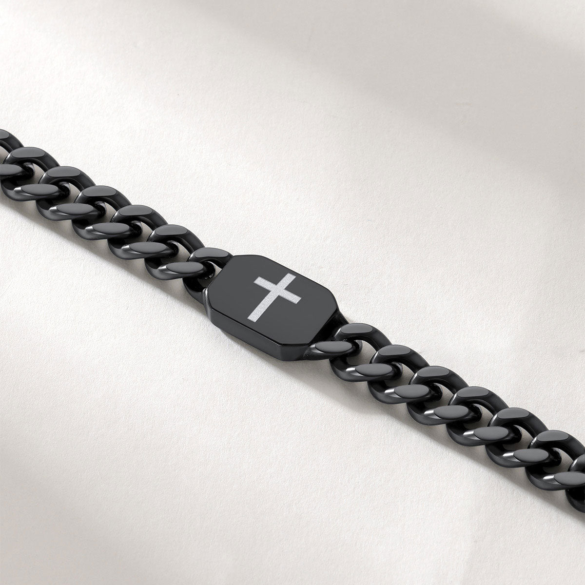 Custom Cross Cuban Link Chain Necklace in Stainless Steel 7/9MM