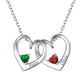 2 Heart Birthstone Necklace