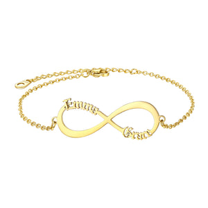 2 Names Ankle Bracelet Gold