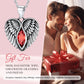 925 Sterling Silver Angel Wing Heart Birthstone Necklace