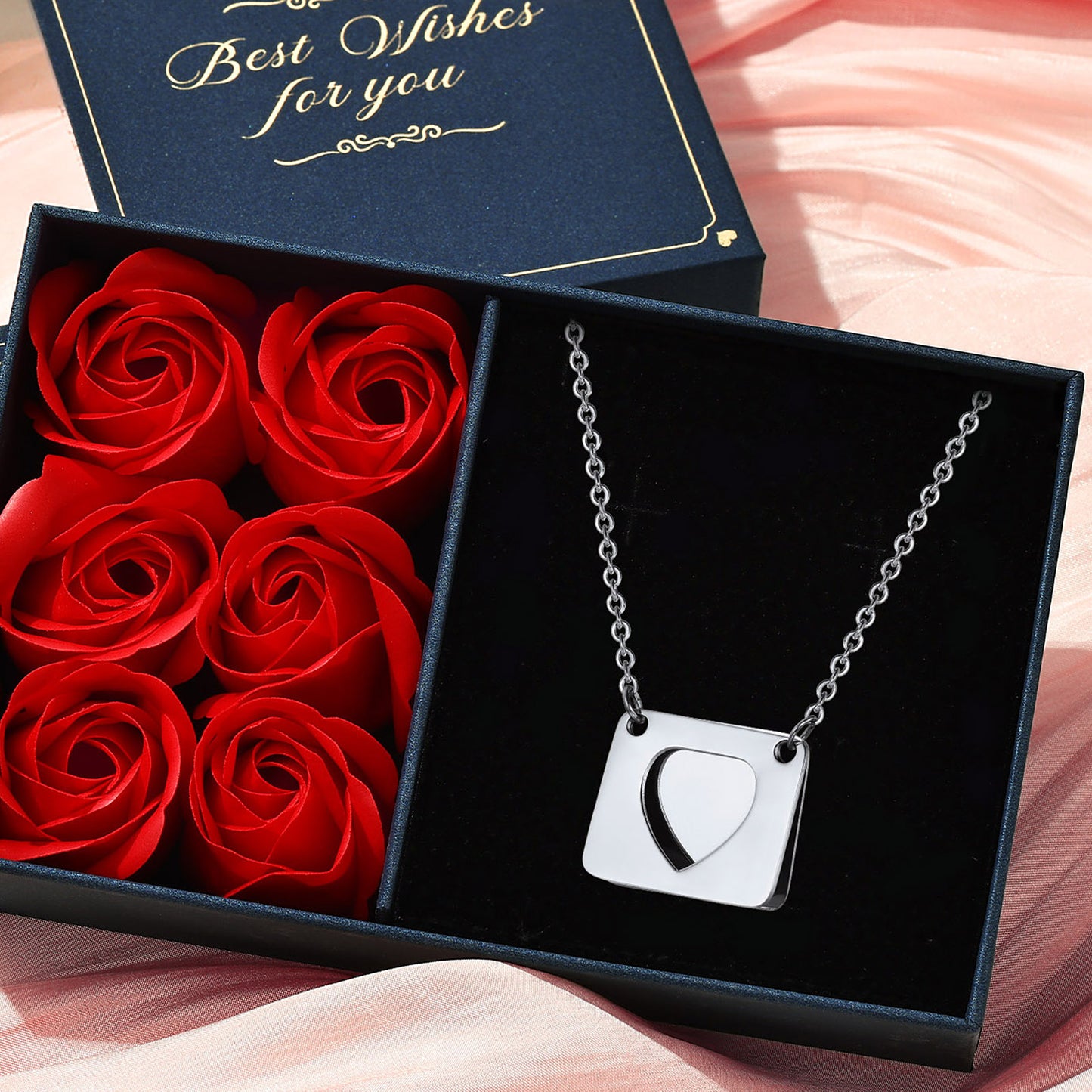 Personalized Envelope Heart Necklace With Engraved Love Letter