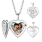 Personalized Photo Rose Heart Locket Necklace