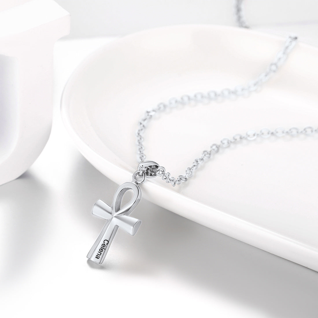 Personalized Engraved Ankh Cross Necklace