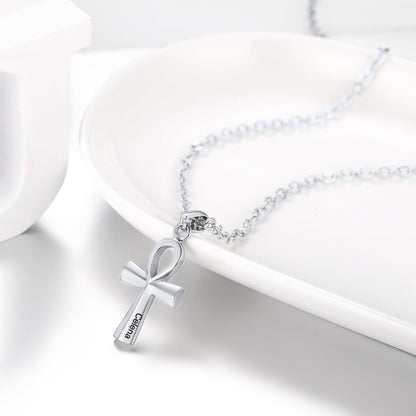 Personalized Engraved Ankh Cross Necklace