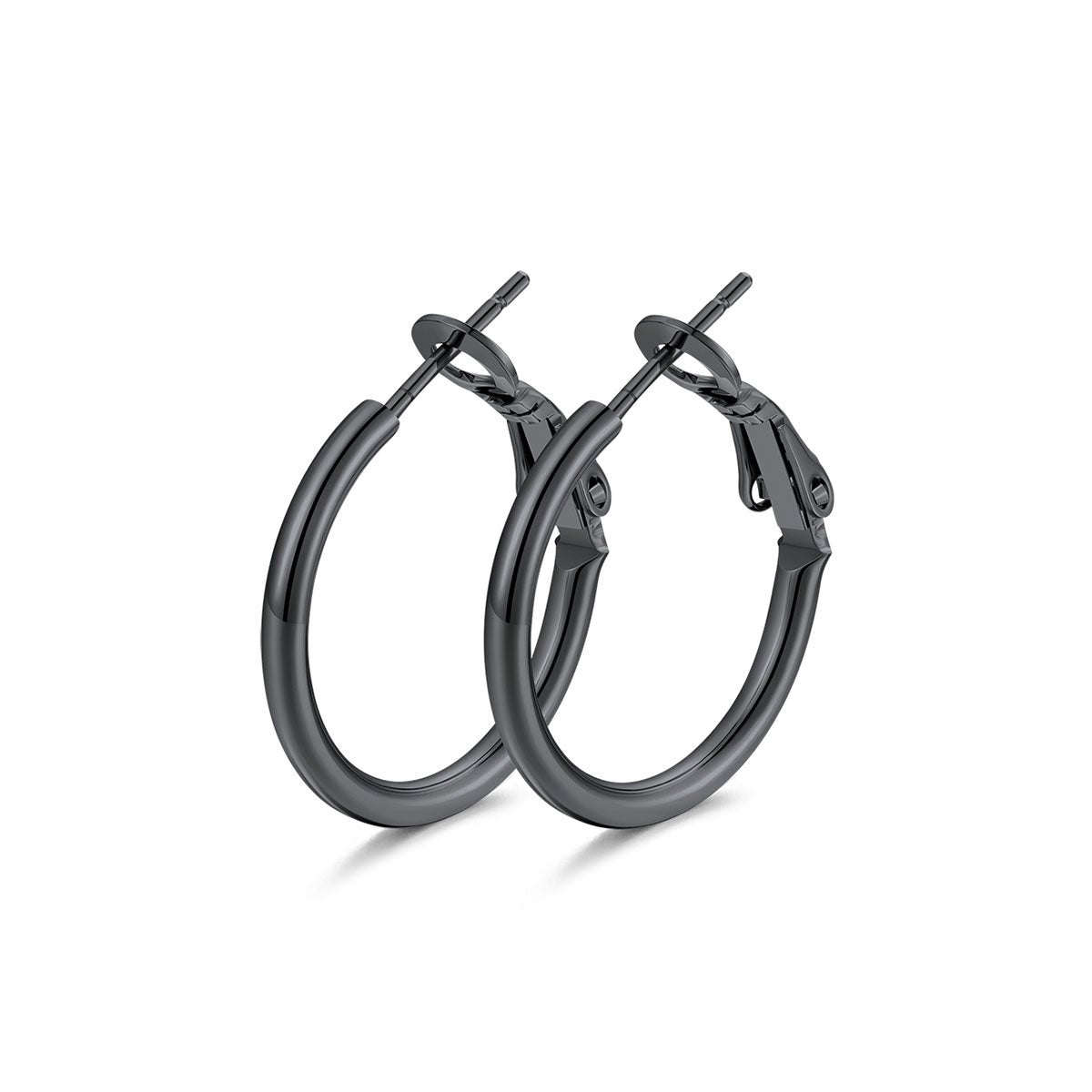 20mm black Classic Statement Hoop Earrings for Women on a white background