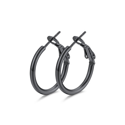 20mm black Classic Statement Hoop Earrings for Women on a white background