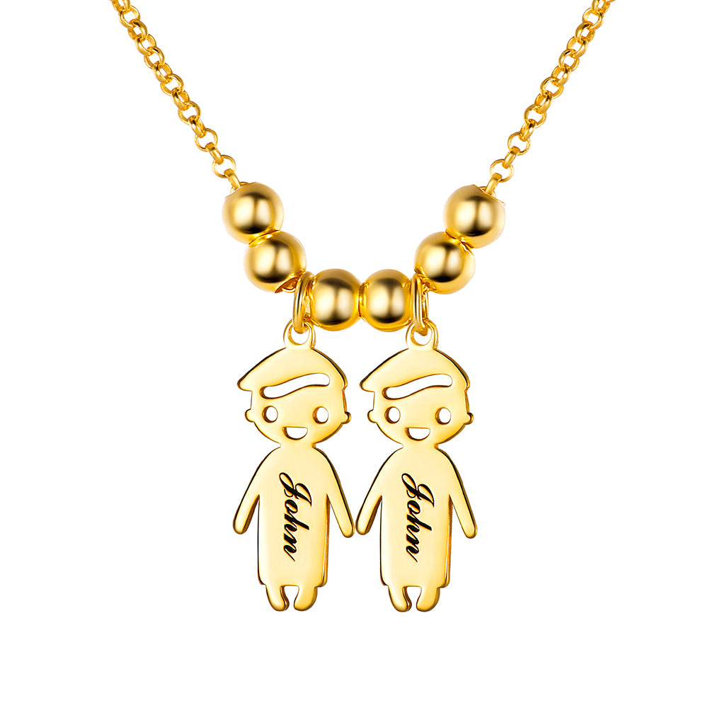 2 boy necklace gold