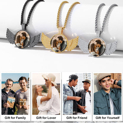Personalized necklaces with photo charms for men and women, featuring different styles and occasions.