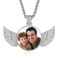 Personalized Angel Wings Picture Necklace with Cubic Zirconia