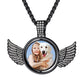 Personalized Angel Wings Rotatable Picture Necklace