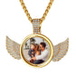 Personalized Angel Wings Rotatable Picture Necklace