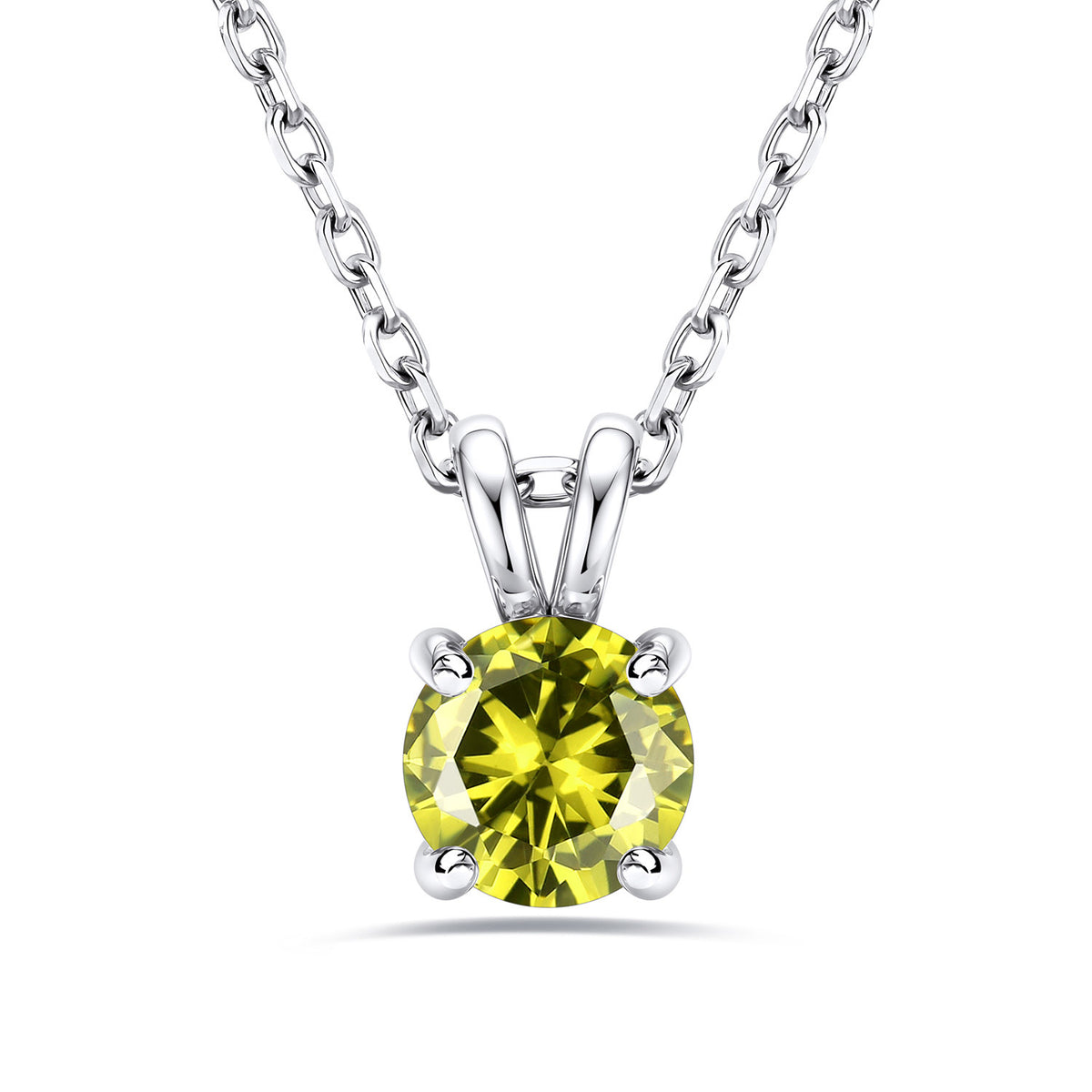 2CT Solitaire August Birthstone Necklace For Women on a white background