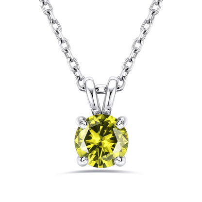 2CT Solitaire August Birthstone Necklace For Women on a white background