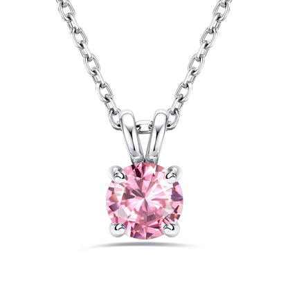 2CT Solitaire October Birthstone Necklace For Women on a white background