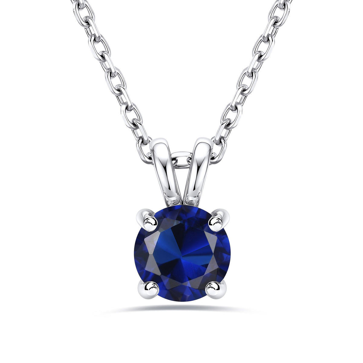 2CT Solitaire September Birthstone Necklace For Women on a white background