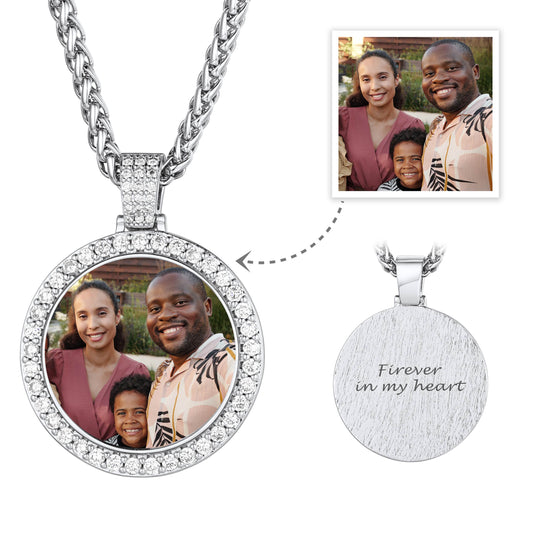 Customized Photo Necklace Cubic Zirconia Picture Necklace