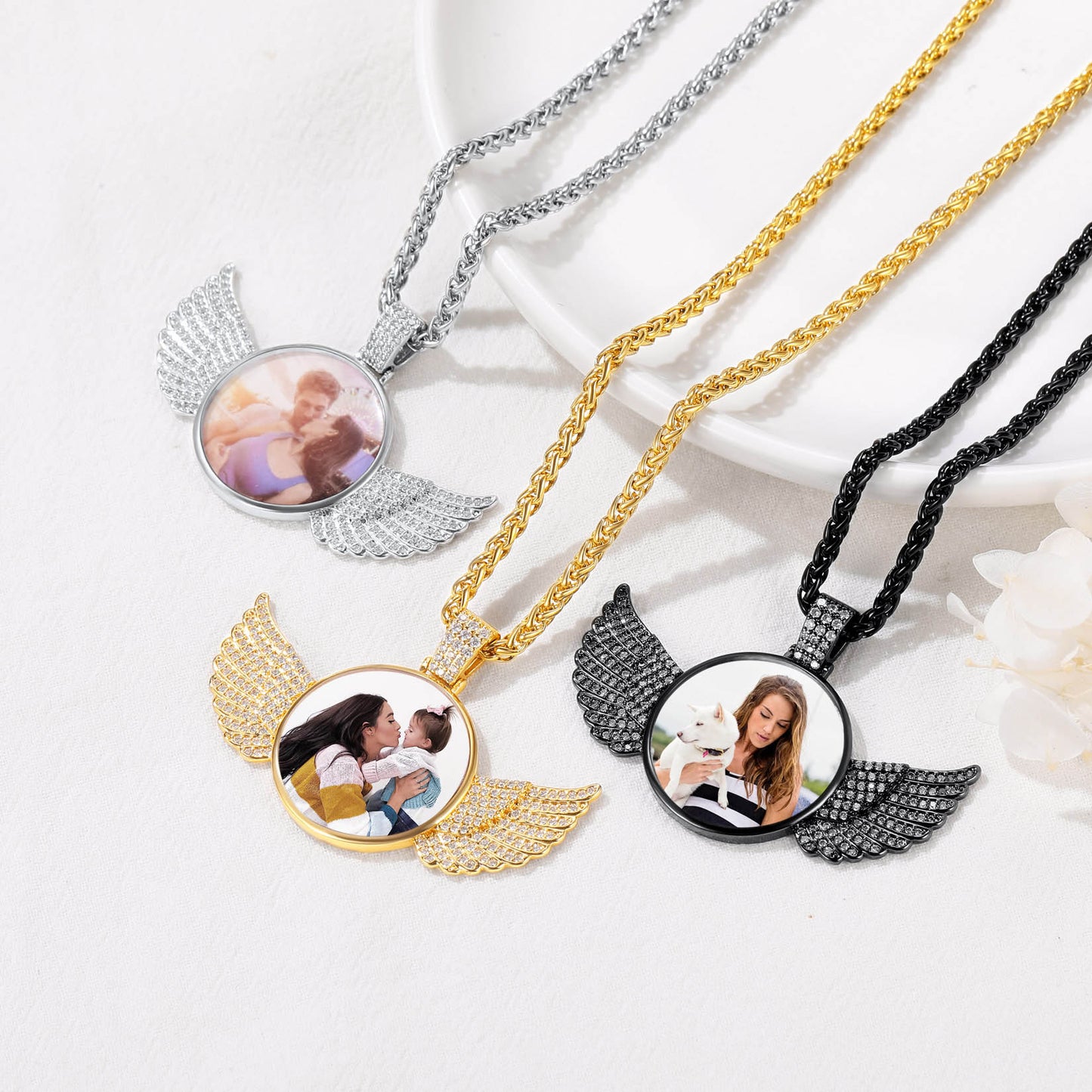 Angel Wings Photo Necklace