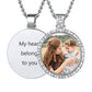 Customized Engraving Photo Necklace CZ Picture Pendant Necklace