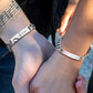 Personalized Heart Couple ID Bracelet for Men Women