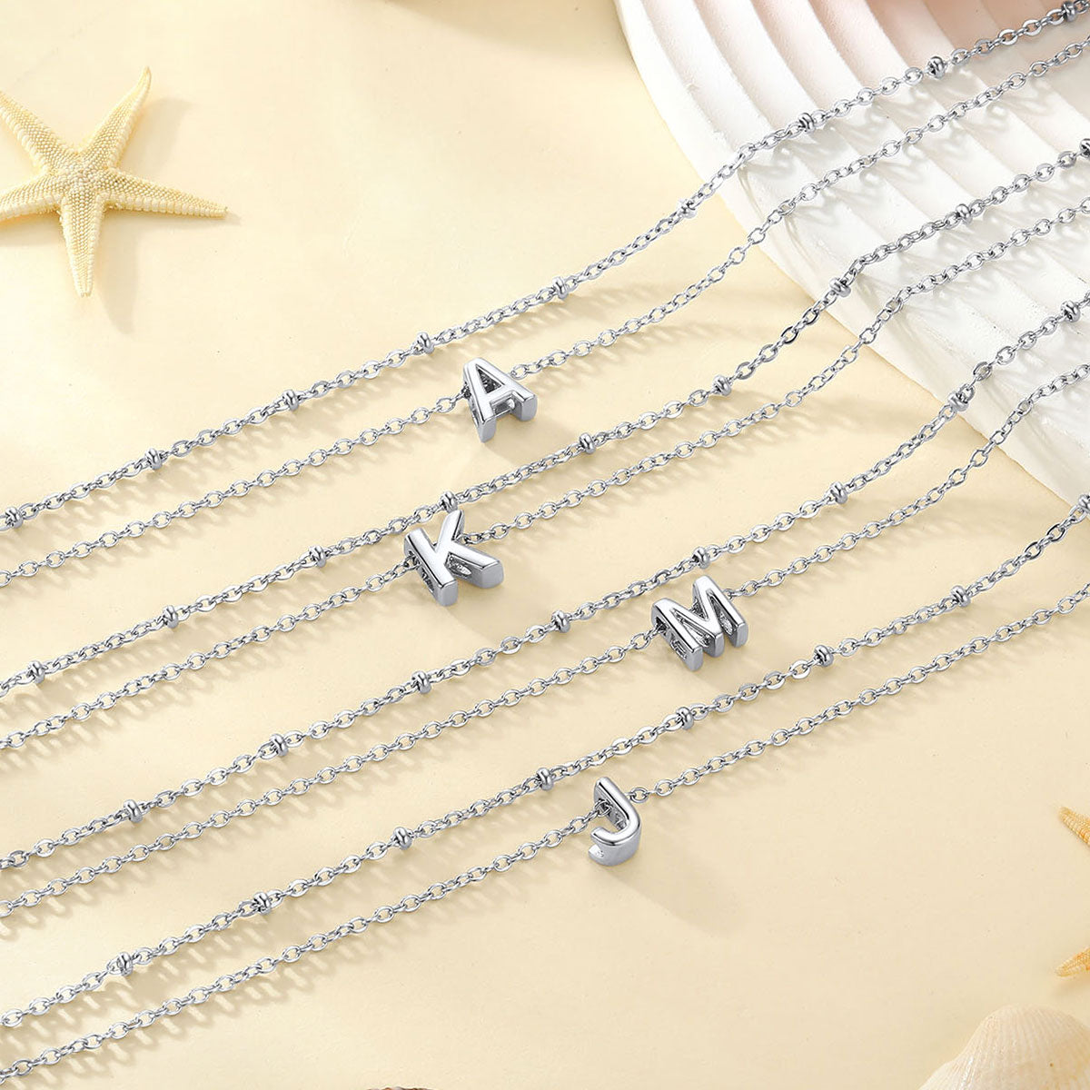Initial Layered Anklet for Women