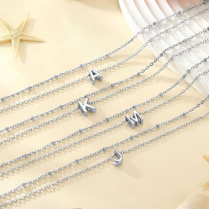 Initial Layered Anklet for Women