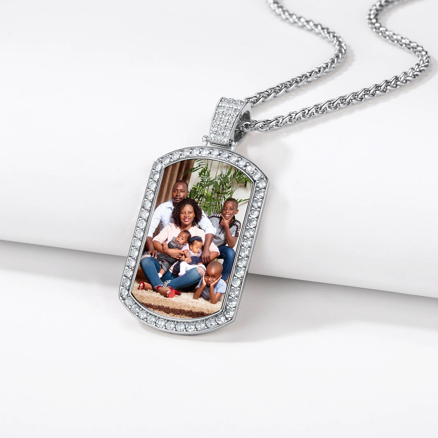 Personalized Dog Tag Pictures Necklace for Men Women