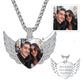 Personalized Cubic Zirconia Angel Wings Heart Picture Necklace