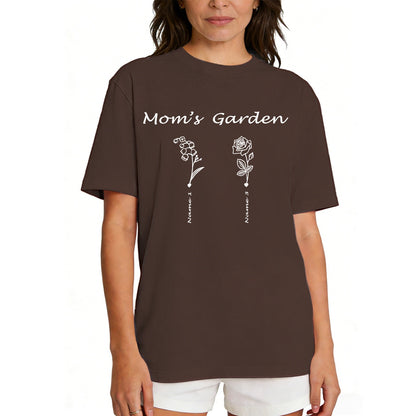 Custom Name Garden Flower T Shirt for Mom 1-5 Names
