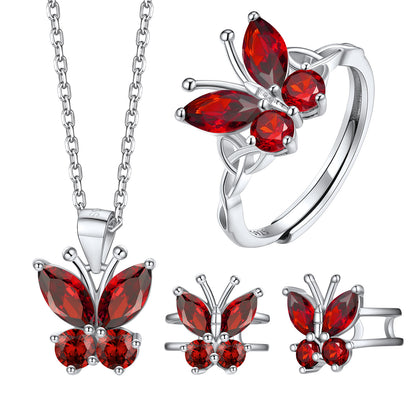 Birthstone Butterfly Jewelry Set