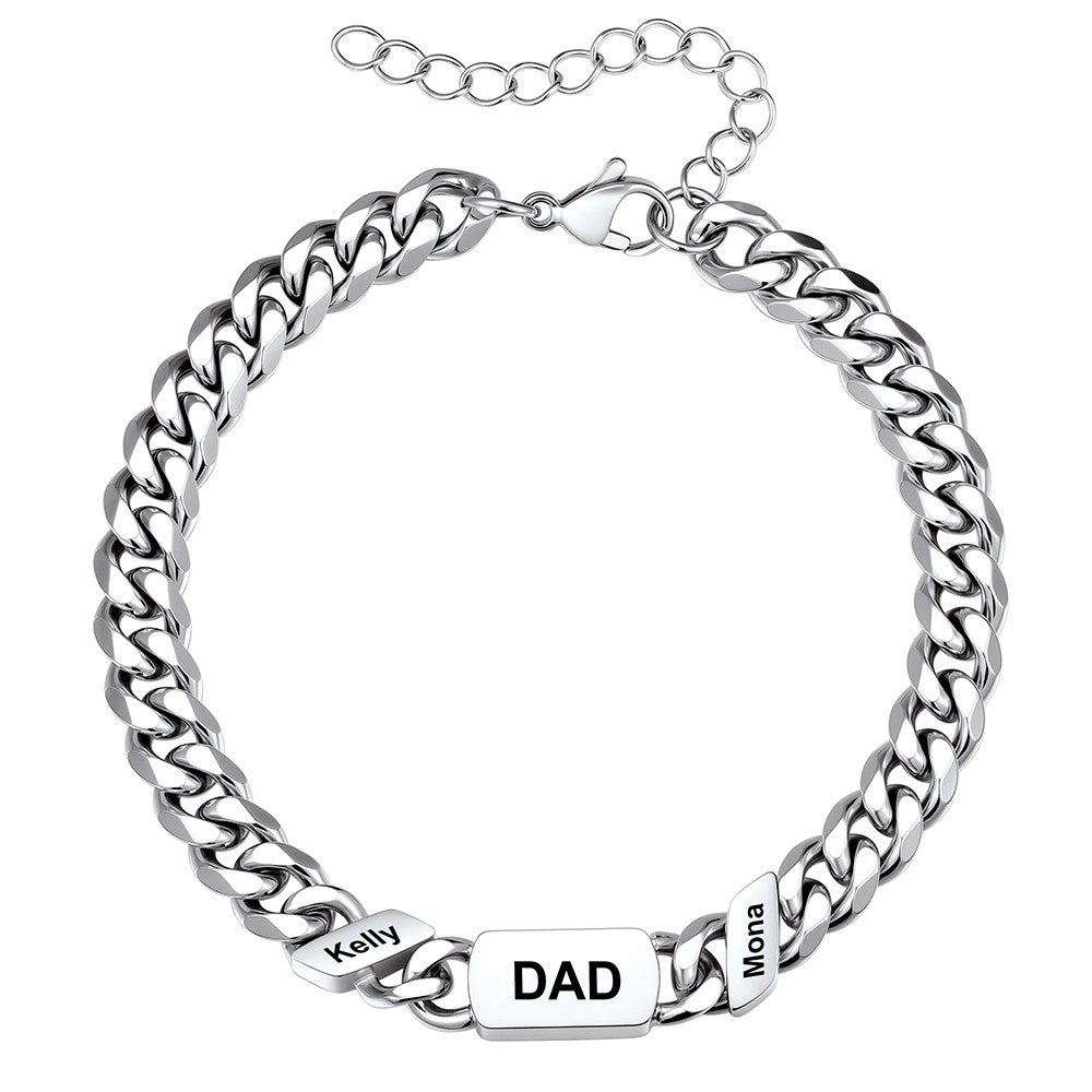 2 Names Cuban Chain Bracelet