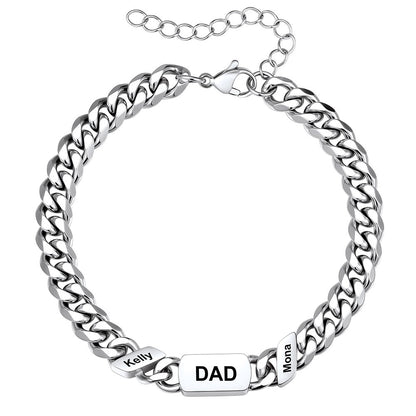2 Names Cuban Chain Bracelet