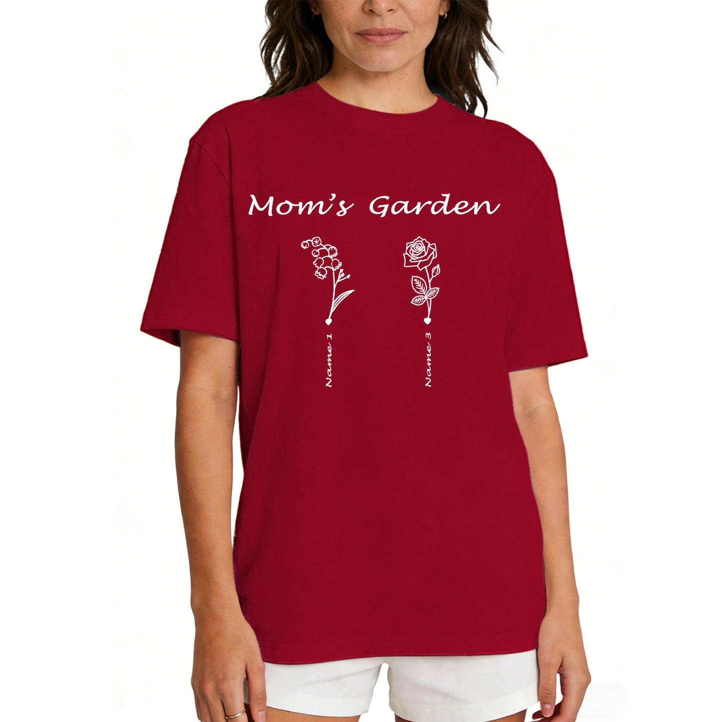 Custom Name Garden Flower T Shirt for Mom 1-5 Names