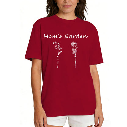 Custom Name Garden Flower T Shirt for Mom 1-5 Names