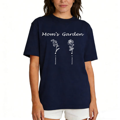 Custom Name Garden Flower T Shirt for Mom 1-5 Names
