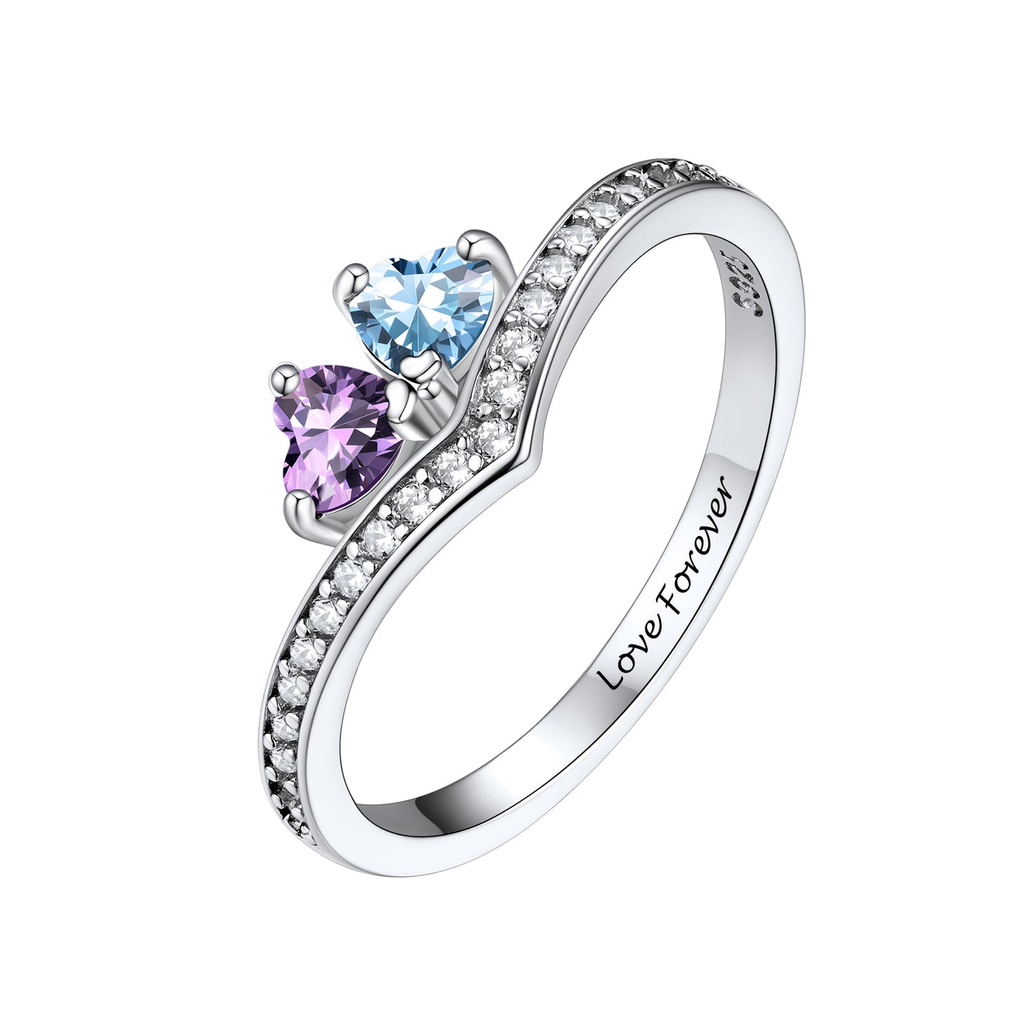 2 birthstones ring 