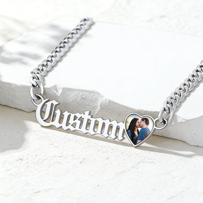 Personalized Name Cuban Chain Picture Necklace for Men Women 6MM