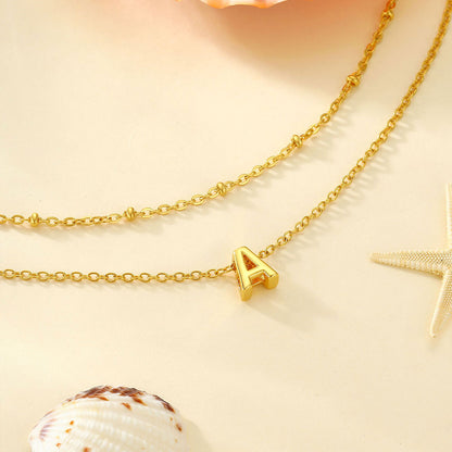 Initial Layered Anklet for Women