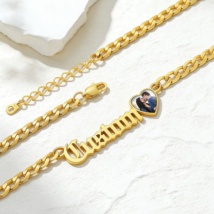 Personalized Name Cuban Chain Picture Necklace for Men Women 6MM